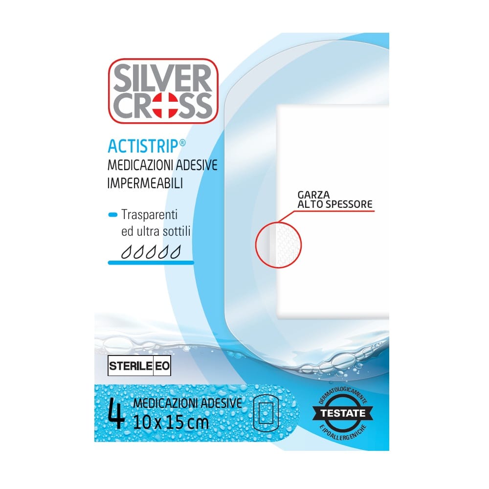 Silver Cross Actistrip medicazioni impermeabili sterili 10x15 cm