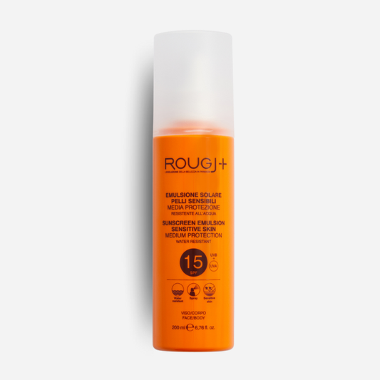 Rougj+ Protezione Solare SPF15 Pelli Sensibili 200 ml - immagine ufficiale Rougj