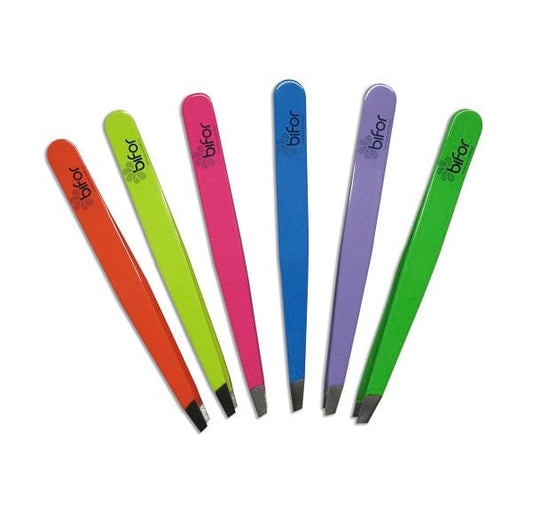 BIFOR pinzetta inox punta retta in colori assortiti