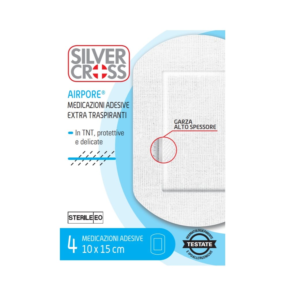 Silver Cross Airpore medicazione adesiva in TNT 10x25 cm