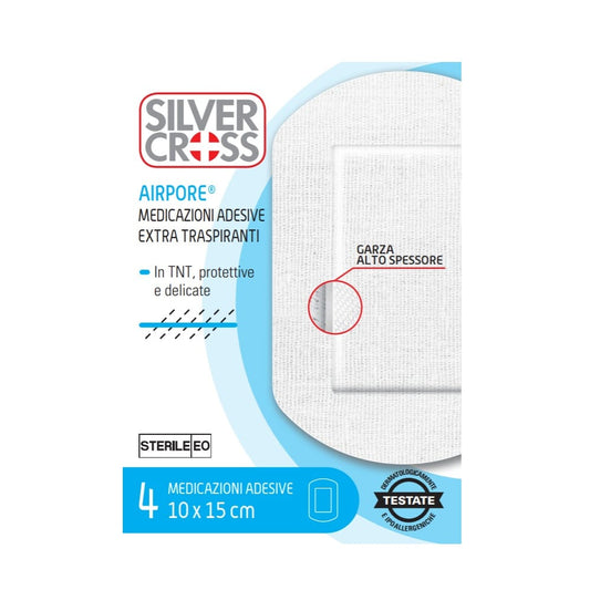Silver Cross Airpore medicazione adesiva in TNT 10x25 cm